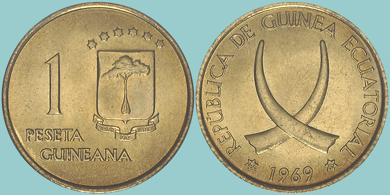 Guinea Equatoriale 1 Peseta 1969