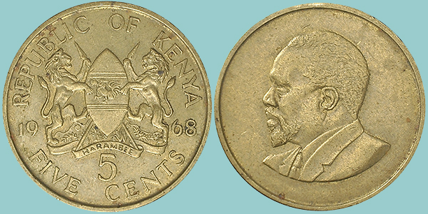 Kenya 5 Cents 1968