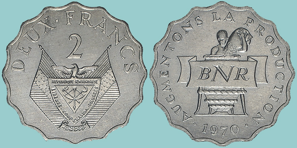 Rwanda 2 Francs 1970