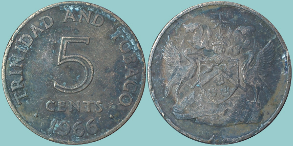 Trinidad e Tobago 5 Cents 1966