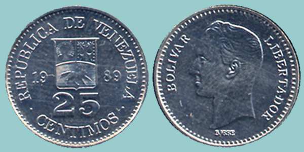 Venezuela 25 Centimos 1989