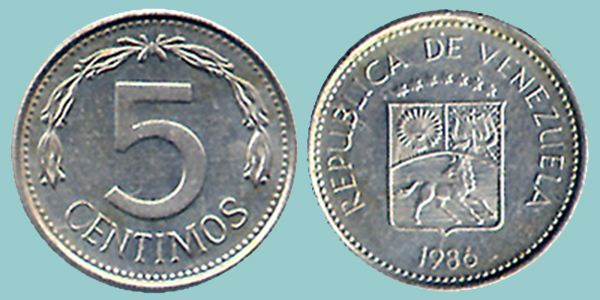 Venezuela 5 Centimos 1986