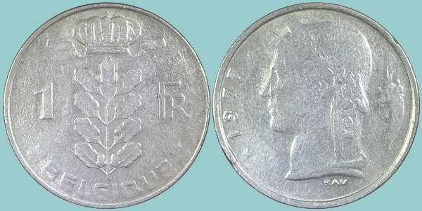 Belgio 1 Franc 1977