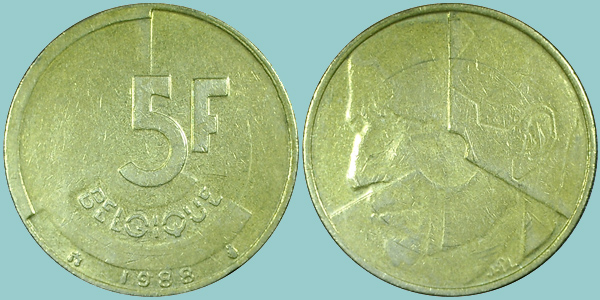 Belgio 5 Francs 1988