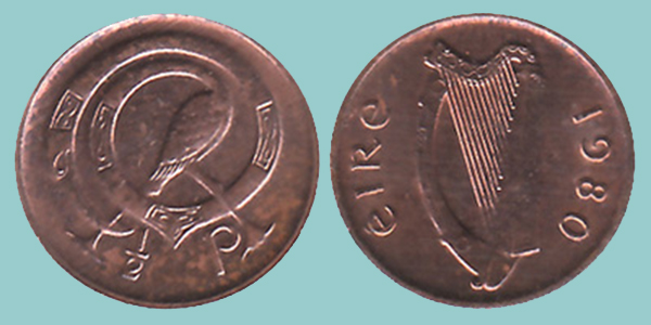 Irlanda EIRE 1/2 Penny 1980