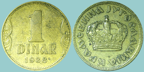 Iugoslavia 1 Dinar 1938