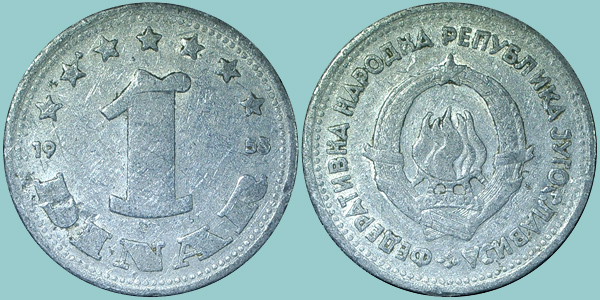 Iugoslavia - 1 Dinar 1953