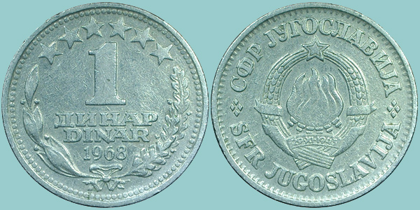 Iugoslavia 1 Dinar 1968