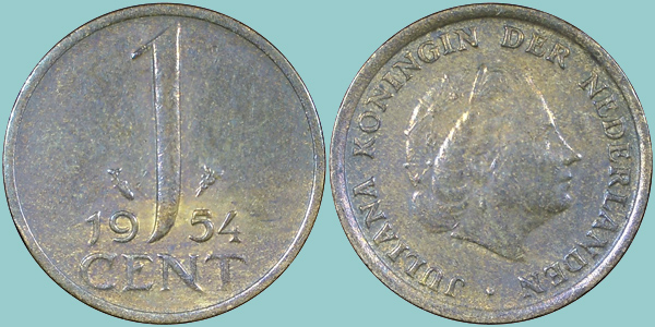 Olanda 1 Cent 1954