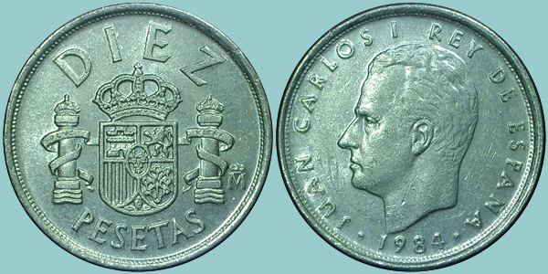 Spagna 10 Pesetas 1984