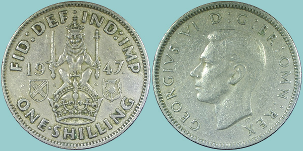 Gran Bretagna 1 Shilling 1947