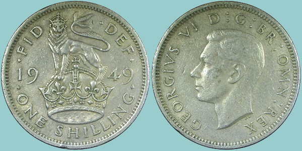 Gran Bretagna 1 Shilling 1949