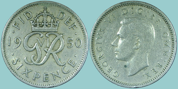 Gran Bretagna 6 Pence 1950