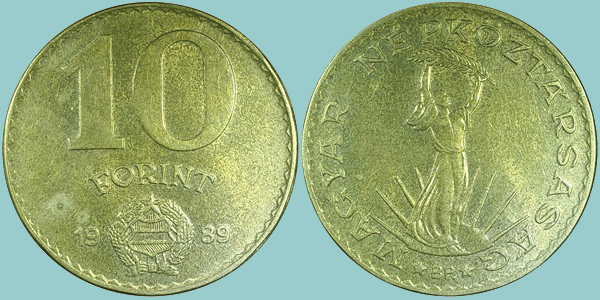 Ungheria 10 Forint 1989