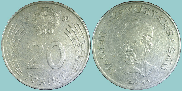 Ungheria 20 Forint 1982