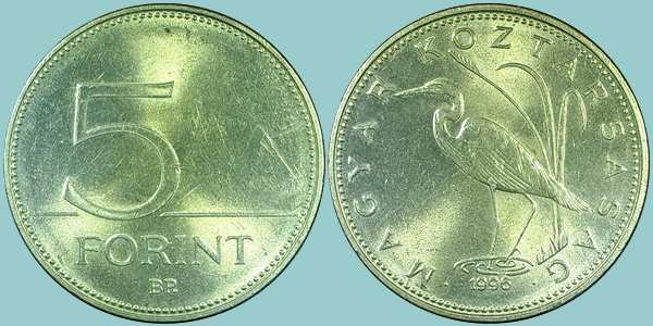 Ungheria 5 Forint 1996